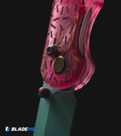 GEO Knife Ethereal Cutter Dessert Warrior Pink Sprinkle Acrylic (3" Blue)